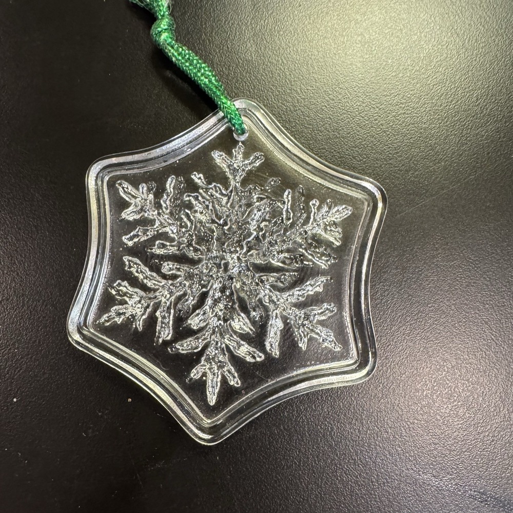 Vintage Fostoria Clear Lead Crystal Glass Christmas Ornament‎ Snowflake Star